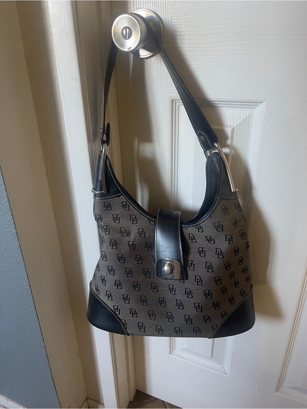 Dooney and Bourke Black and Gray Shoulder Bag